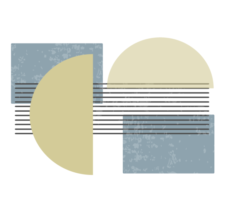 Mural de arte composición de formas geométricas - TenVinilo