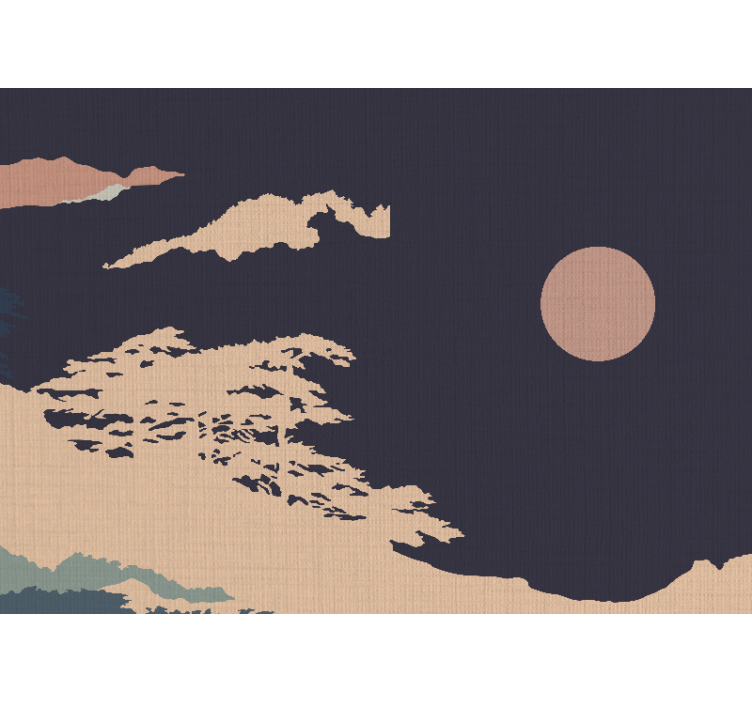 Fotomural retro Bosque artístico oscuro "estilo japandi" - TenVinilo