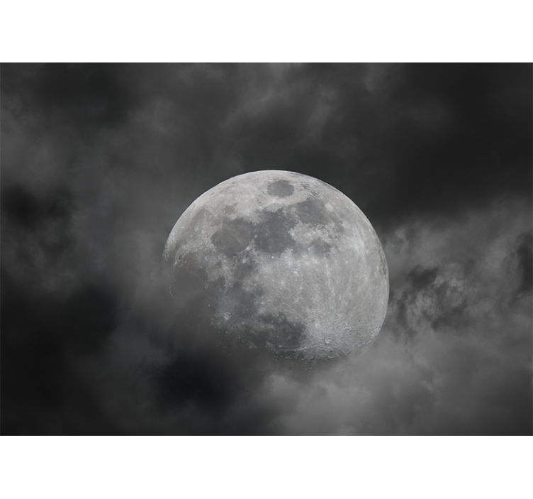 Mural del espacio silueta de luna luminosa - TenVinilo