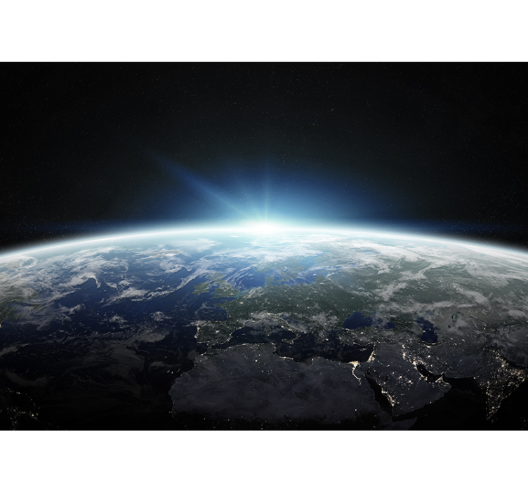 Mural del espacio vista en perspectiva de la tierra - TenVinilo