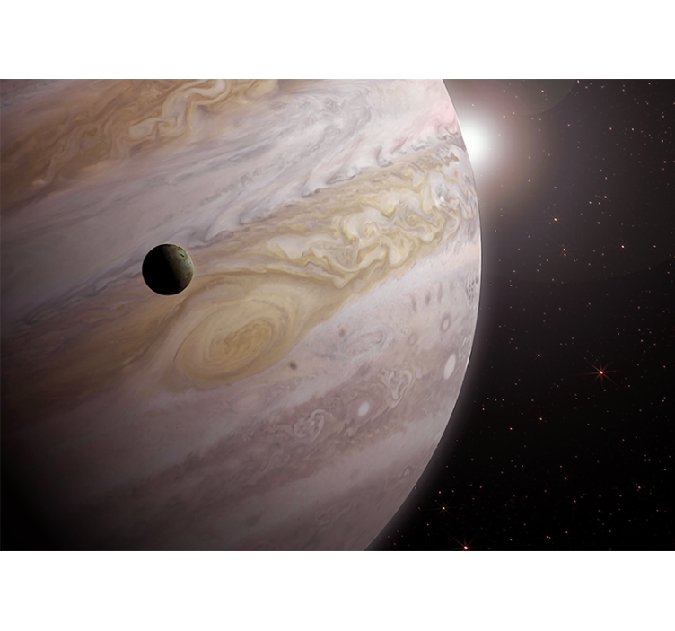 Mural del espacio júpiter y la luna - TenVinilo