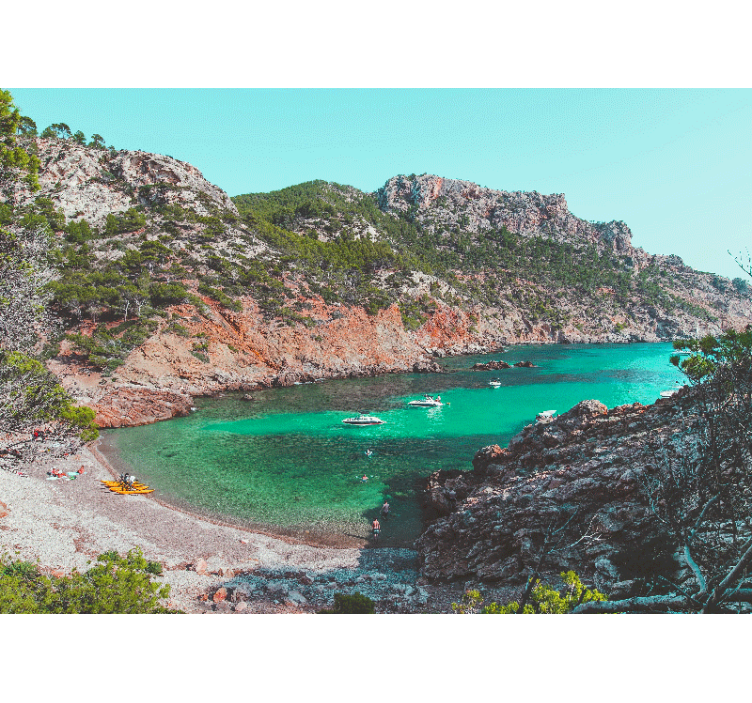 Mural de paisajes vista del cove junto al mar - TenVinilo