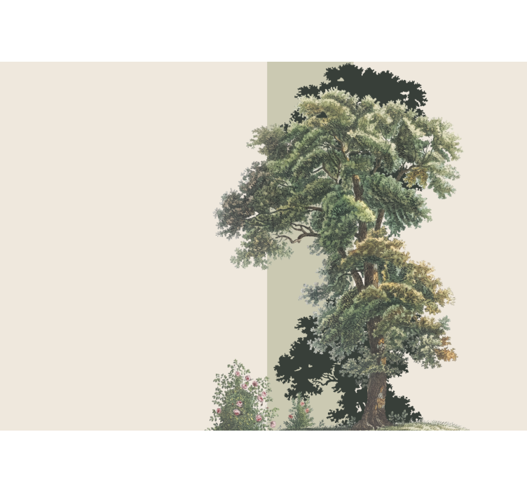 Mural de naturaleza paisaje colorido de hojas - TenVinilo