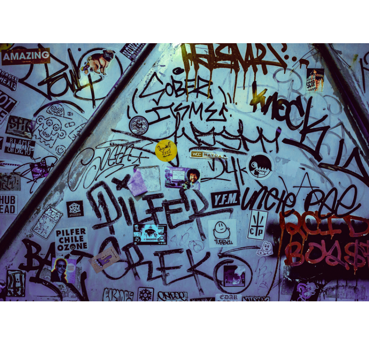 Mural graffiti arte de etiquetado urbano - TenVinilo