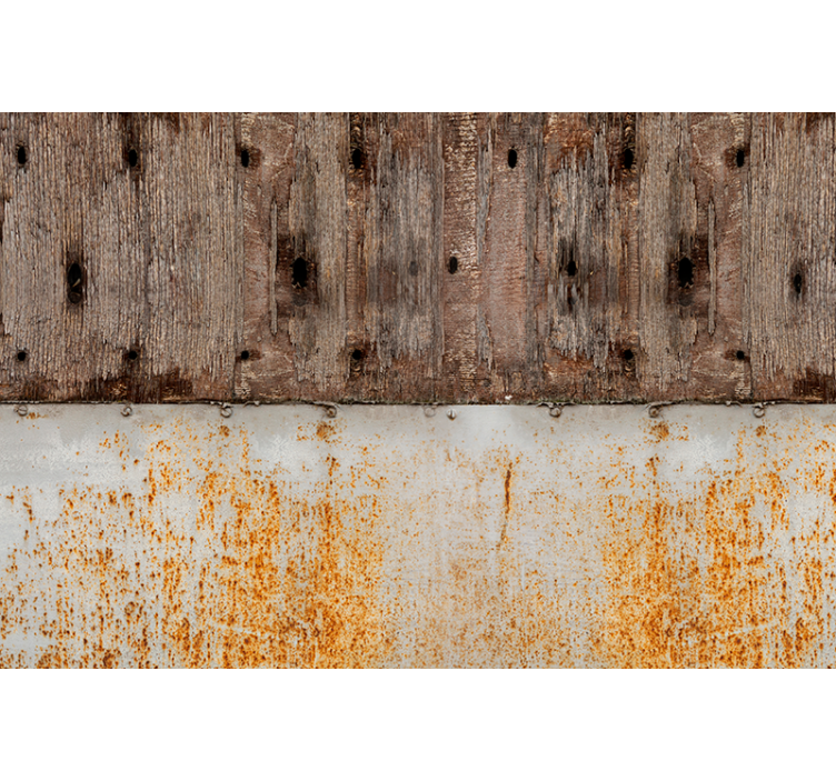 Fotomural texturas metal y astillas de madera - TenVinilo