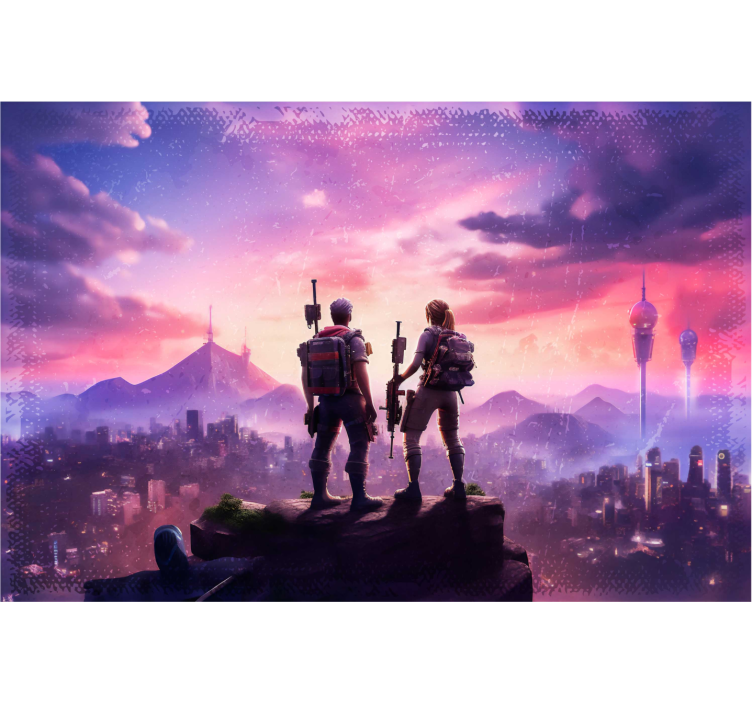 Fotomural juvenil personajes en aventuraLos personajes en una ave - TenVinilo