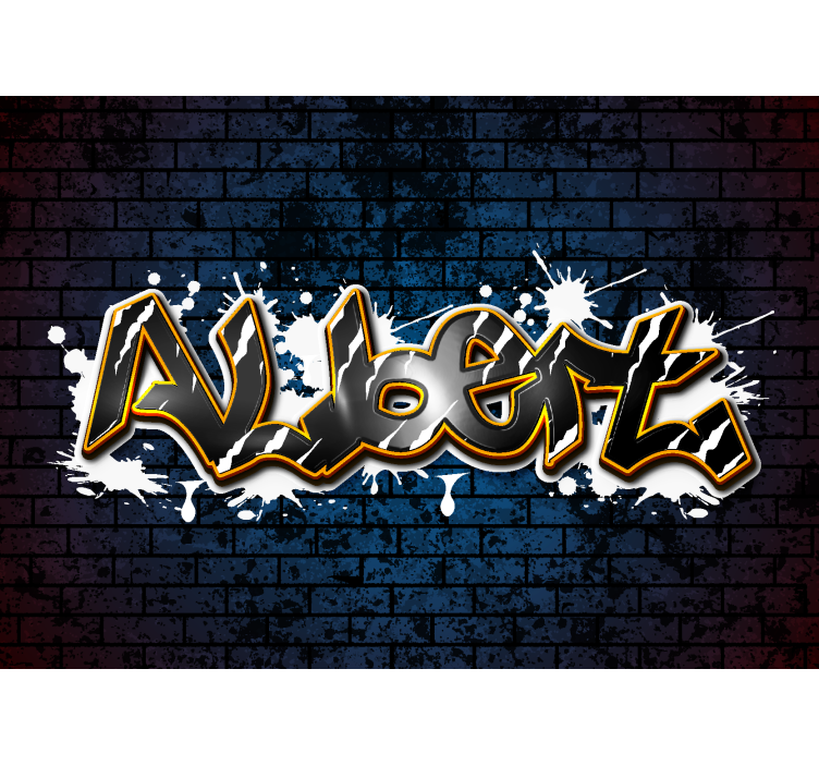 Fotomural juvenil pared de ladrillo con nombre - TenVinilo