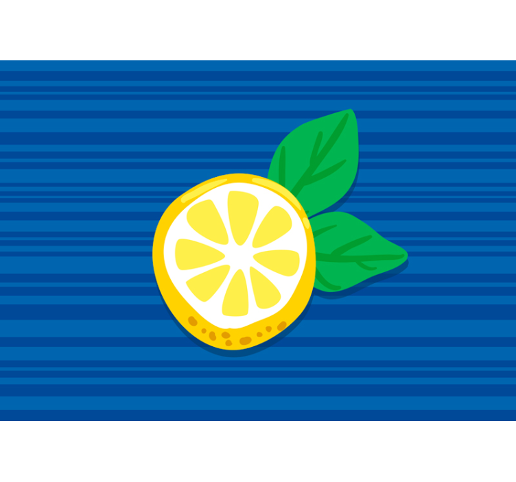 Mural flores arte de rodajas de limón - TenVinilo