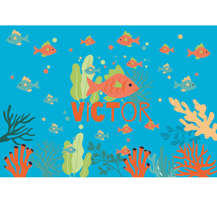 Mural para bebé aventura de peces en el océano - TenVinilo
