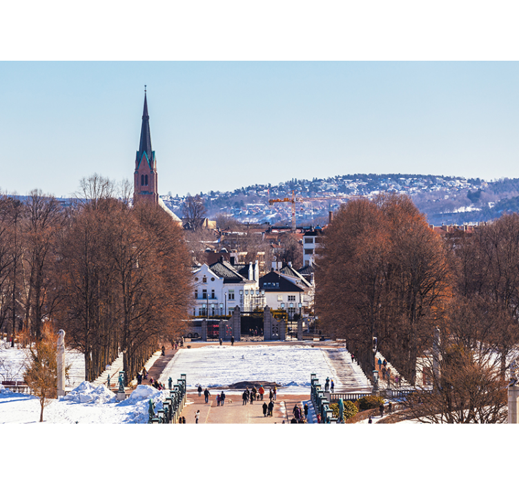 Mural ciudad vista panorámica de la ciudad - TenVinilo