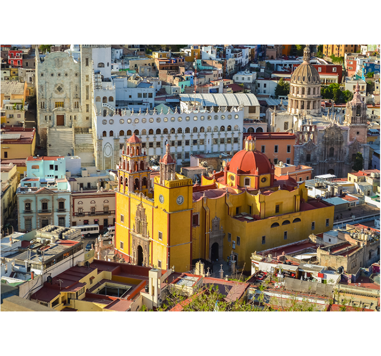 Mural ciudad histórica catedral amarilla - TenVinilo