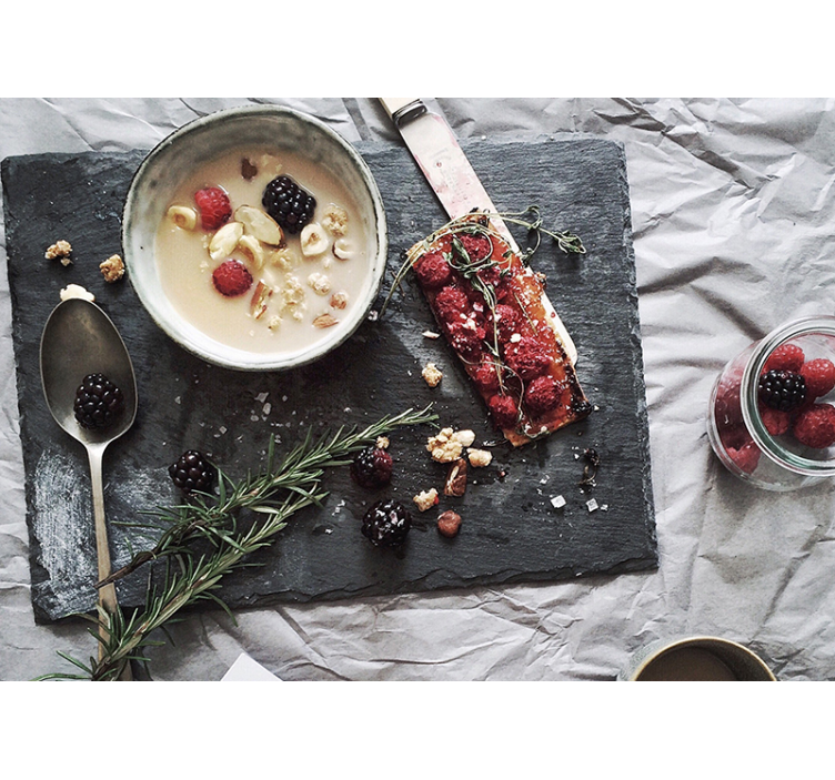 Mural de flores delicia de bayas frescas - TenVinilo