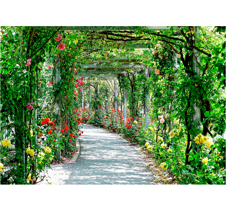 Mural de flores galería floral exuberante - TenVinilo