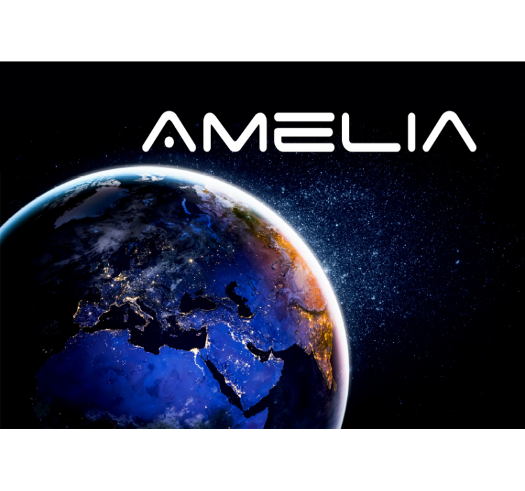 Mural del espacio globo y estrellas - TenVinilo