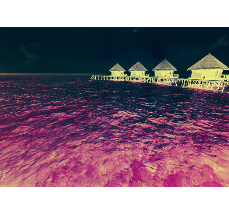 Mural de lago sereno refugio acuático - TenVinilo