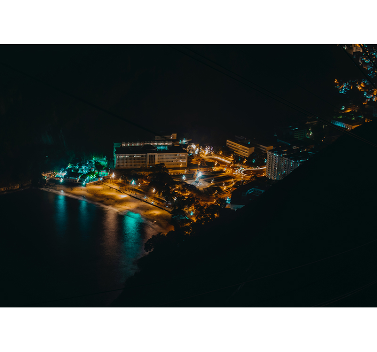 Mural ciudad vista nocturna de la ciudad - TenVinilo