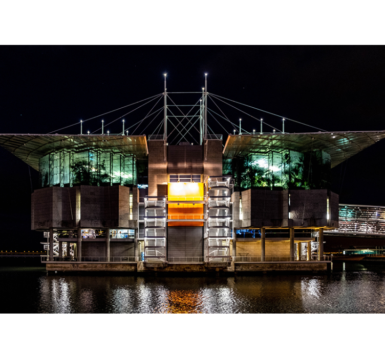 Mural ciudad arquitectura urbana futurista - TenVinilo