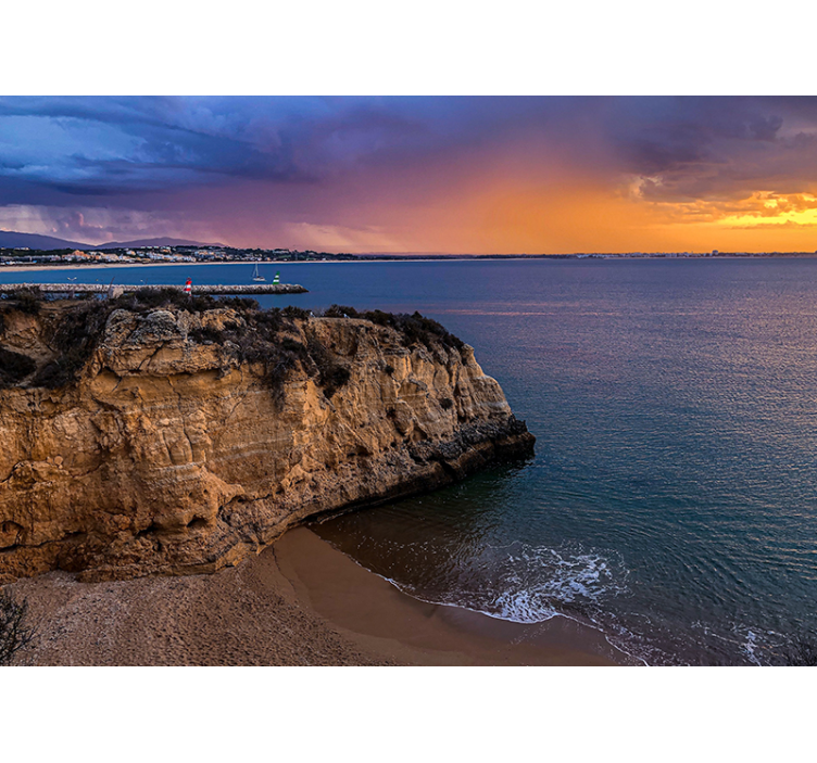Mural de paisajes vista del acantilado junto al mar - TenVinilo