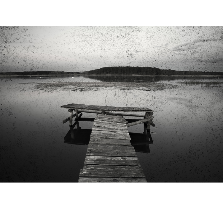 Mural de paisajes reflejos en el muelle - TenVinilo