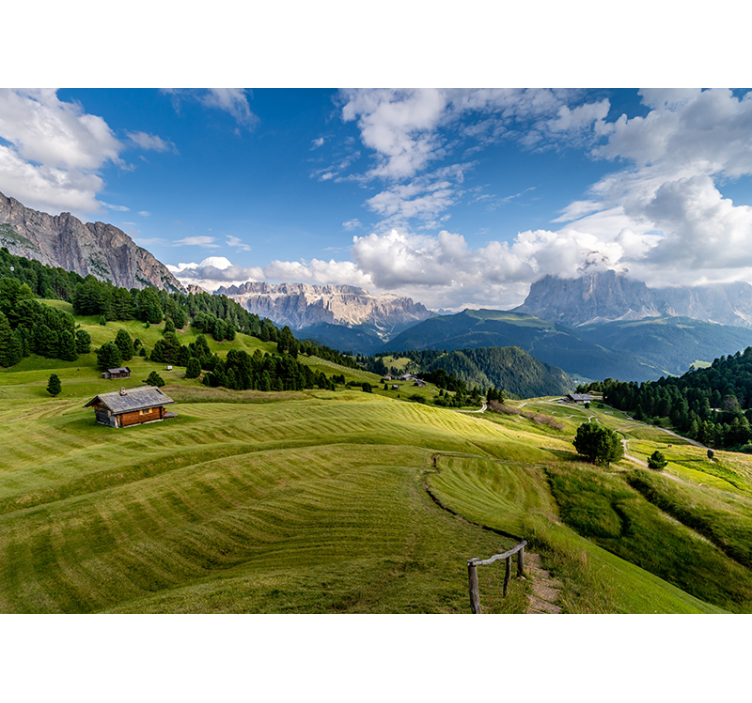Mural de paisajes vista de serenidad montañosa - TenVinilo
