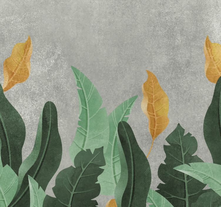 Fotomural salón plantas en concreto - TenVinilo