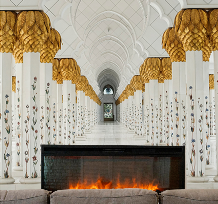 Fotomural 3D Arcos árabes dorados - TenVinilo