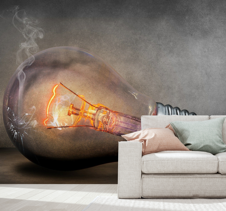 Fotomural 3D iluminación destrozada - TenVinilo