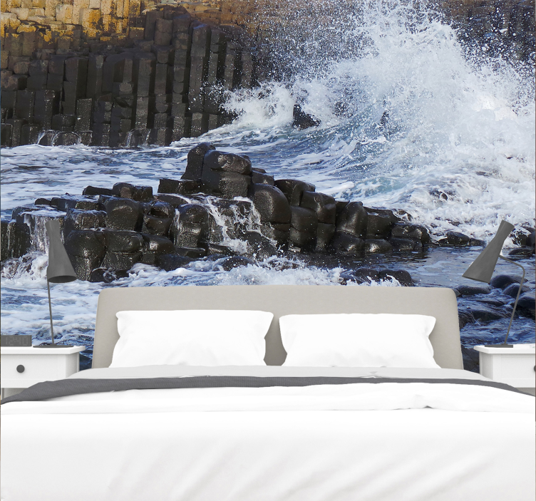 Mural de mar columnas de basalto oceánico - TenVinilo