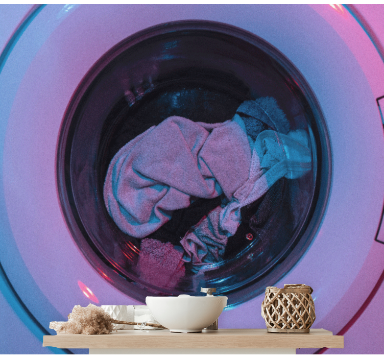 Fotomural baño Lavandería dentro de la lavadora - TenVinilo
