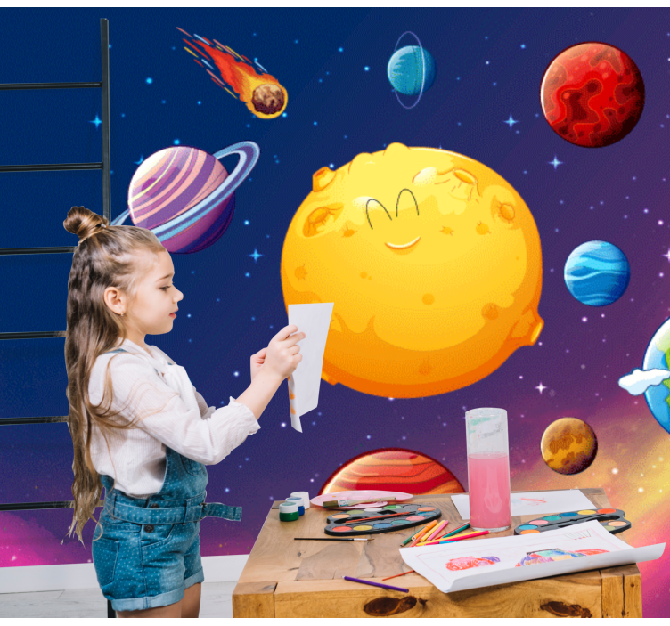 Murales infantiles Sistema solar para niños - TenVinilo