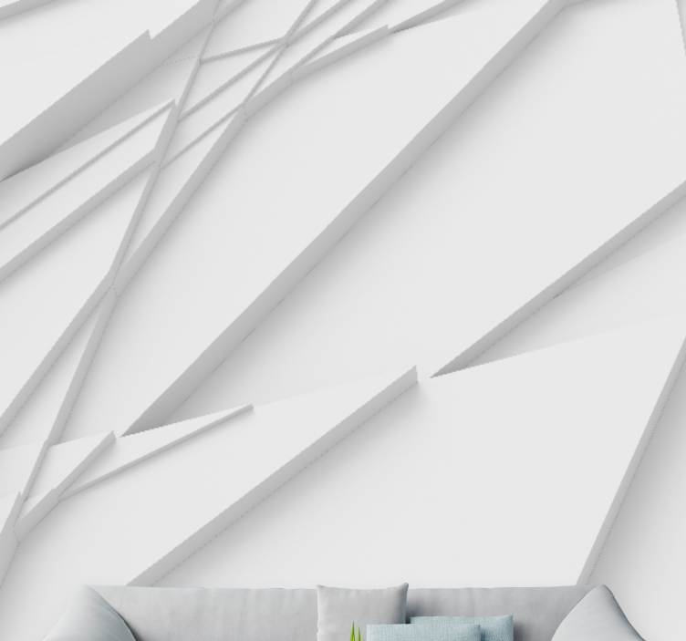 Mural abstracto con patrones geométricos en capas - TenVinilo