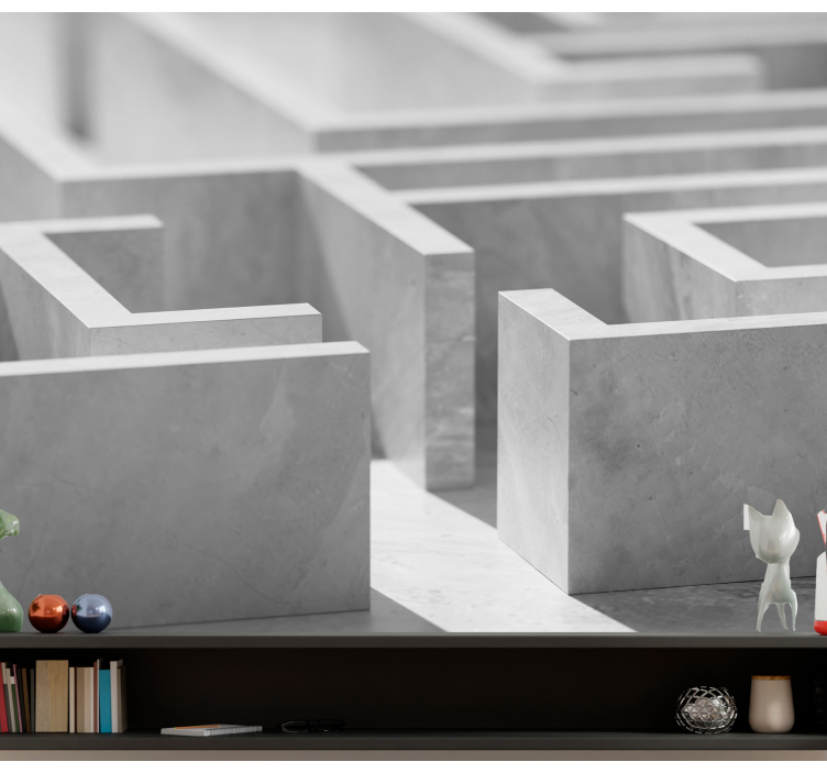 Mural abstracto detalles de la estructura en laberinto - TenVinilo