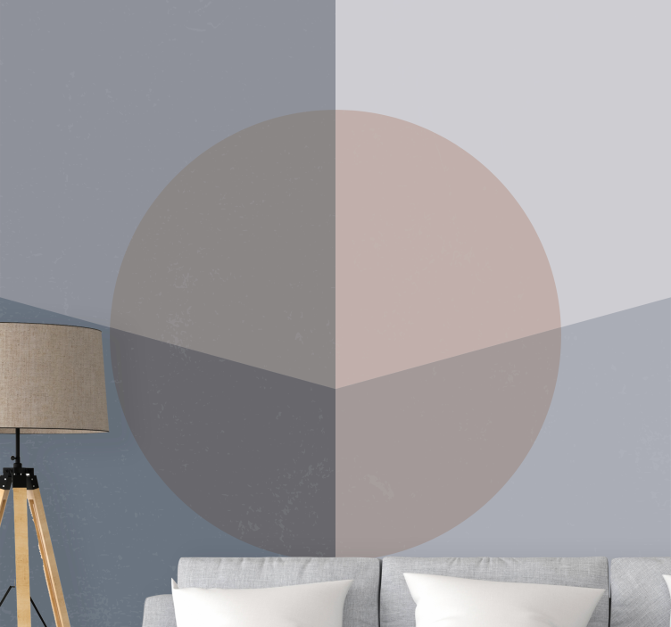 Mural abstracto patrón circular geométrico - TenVinilo