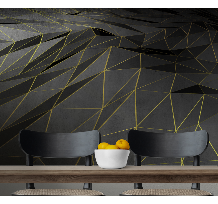 Mural abstracto patrón de líneas geométricas - TenVinilo