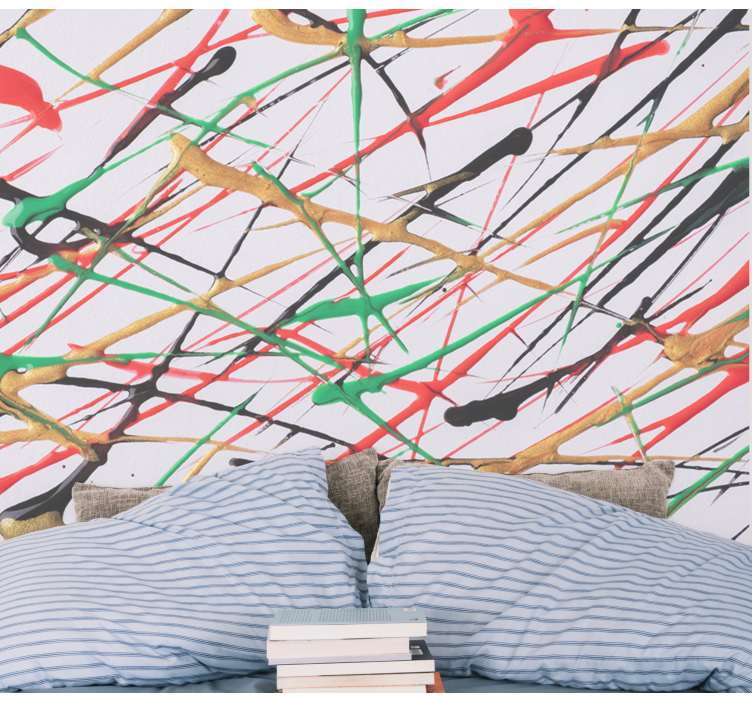 Mural abstracto pinceladas energéticas - TenVinilo