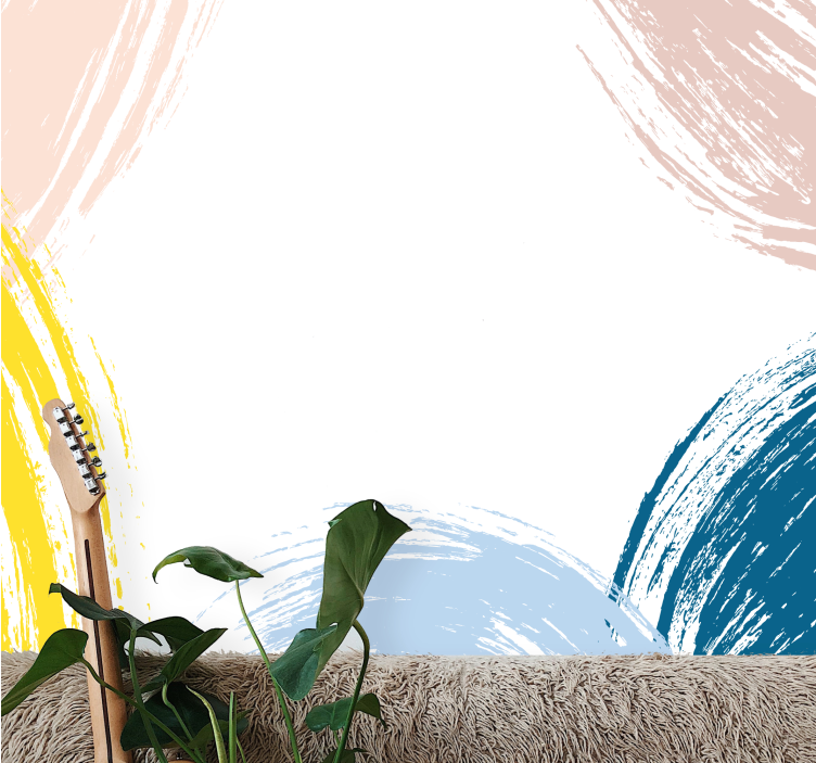 Mural abstracto trazos de arbustos minimalistas - TenVinilo