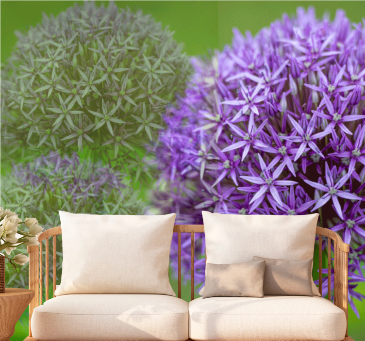 Mural amapolas arreglo floral púrpura - TenVinilo