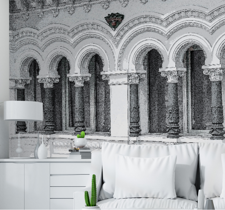 Mural arte clásico detalle de arcos arquitectónicos - TenVinilo