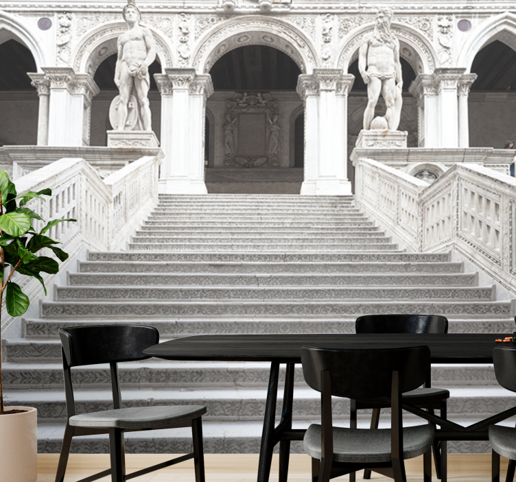 Mural arte clásico escaleras de piedra majestuosas - TenVinilo