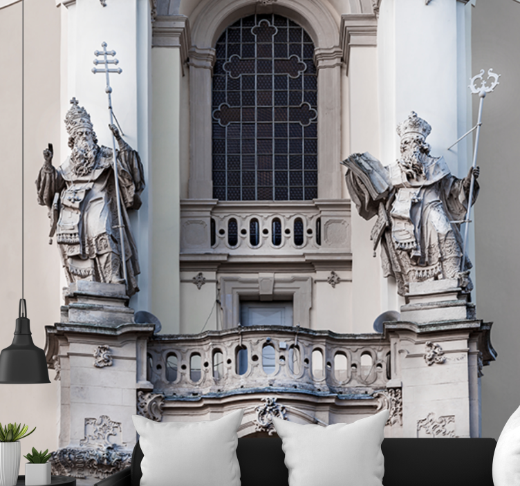 Mural arte clásico estatuas de reyes - TenVinilo