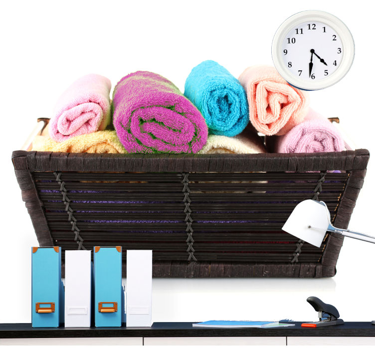 Mural baño toallas enrolladas coloridas - TenVinilo