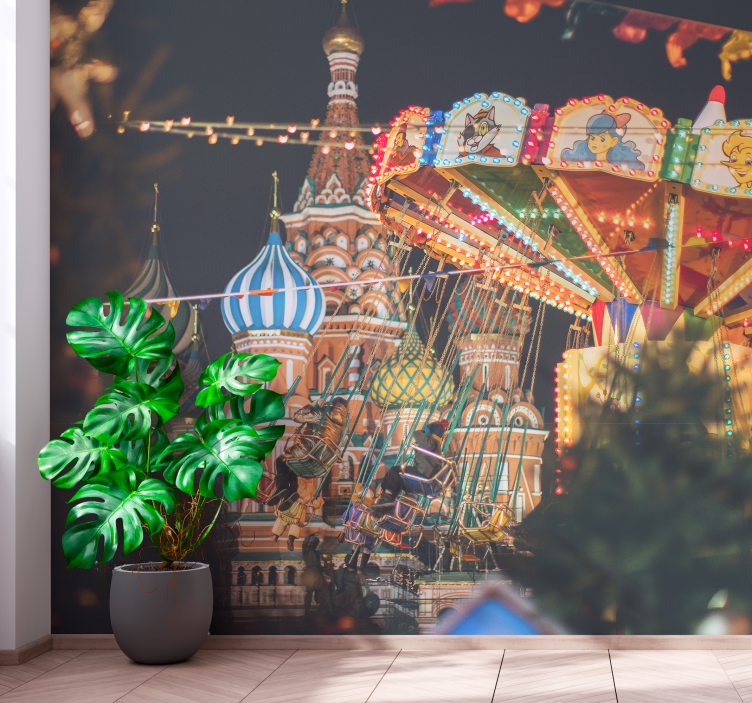 Mural ciudad carnaval de san basilio - TenVinilo