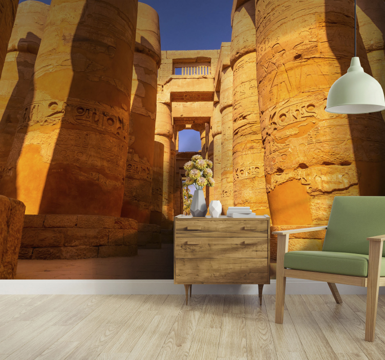 Mural ciudad columnas del templo histórico - TenVinilo