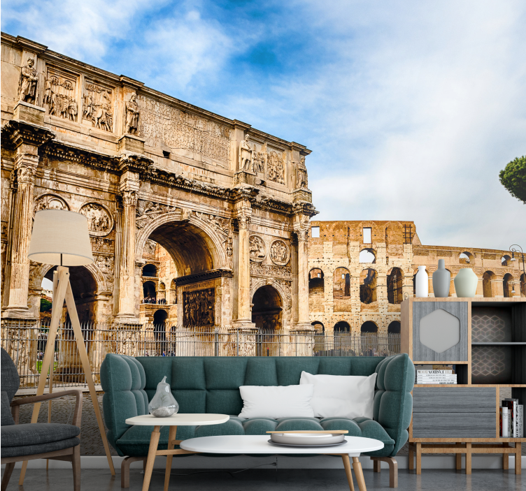 Mural ciudad monumentos históricos de roma - TenVinilo