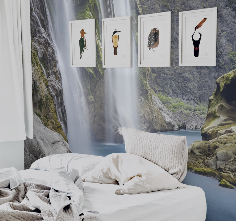 Mural de cascada perspectiva de cascada serena - TenVinilo