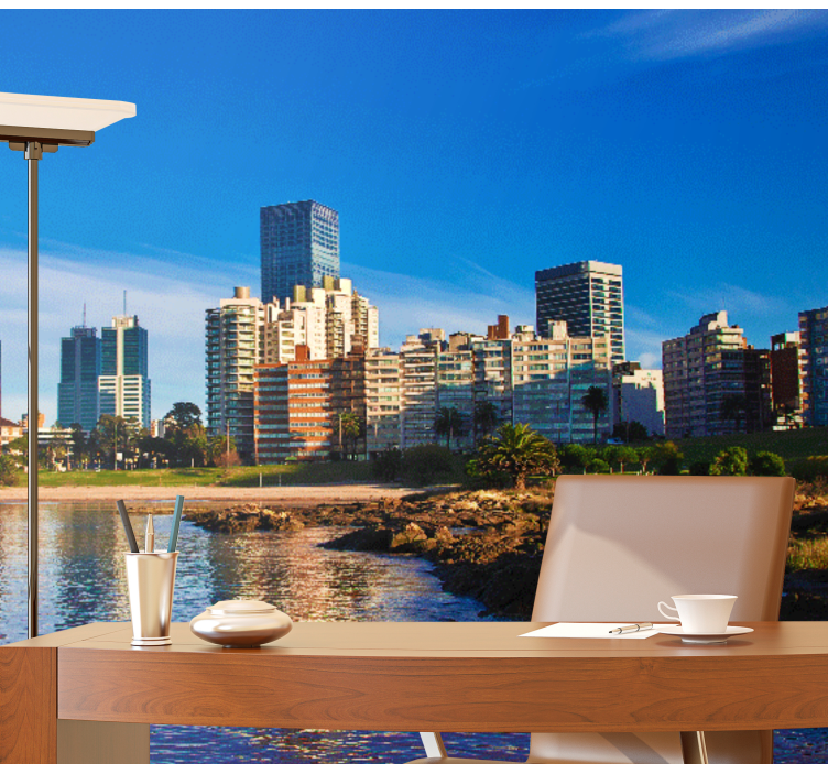 Mural de ciudades vistas de montevideo - TenVinilo