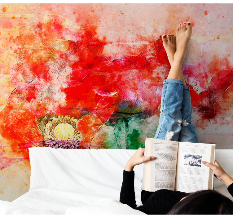 Mural de flores arreglo botánico vivo - TenVinilo