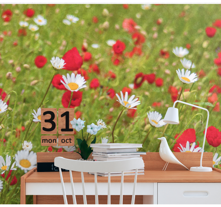 Mural de flores campo de flores vibrantes - TenVinilo