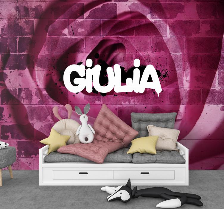 Mural de flores diseño de rosa personalizado - TenVinilo