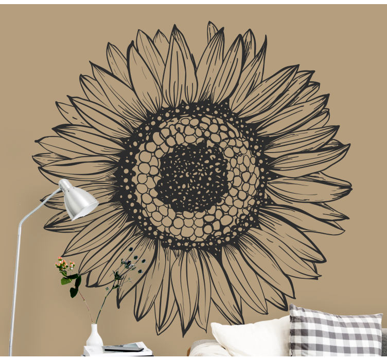 Mural de flores diseño floral de girasoles - TenVinilo